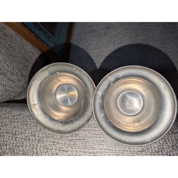 Royal Holland Pewter KDM Candlesticks Pair Made In Portugal By Daalderop 8" Tall - Picture 10 of 12